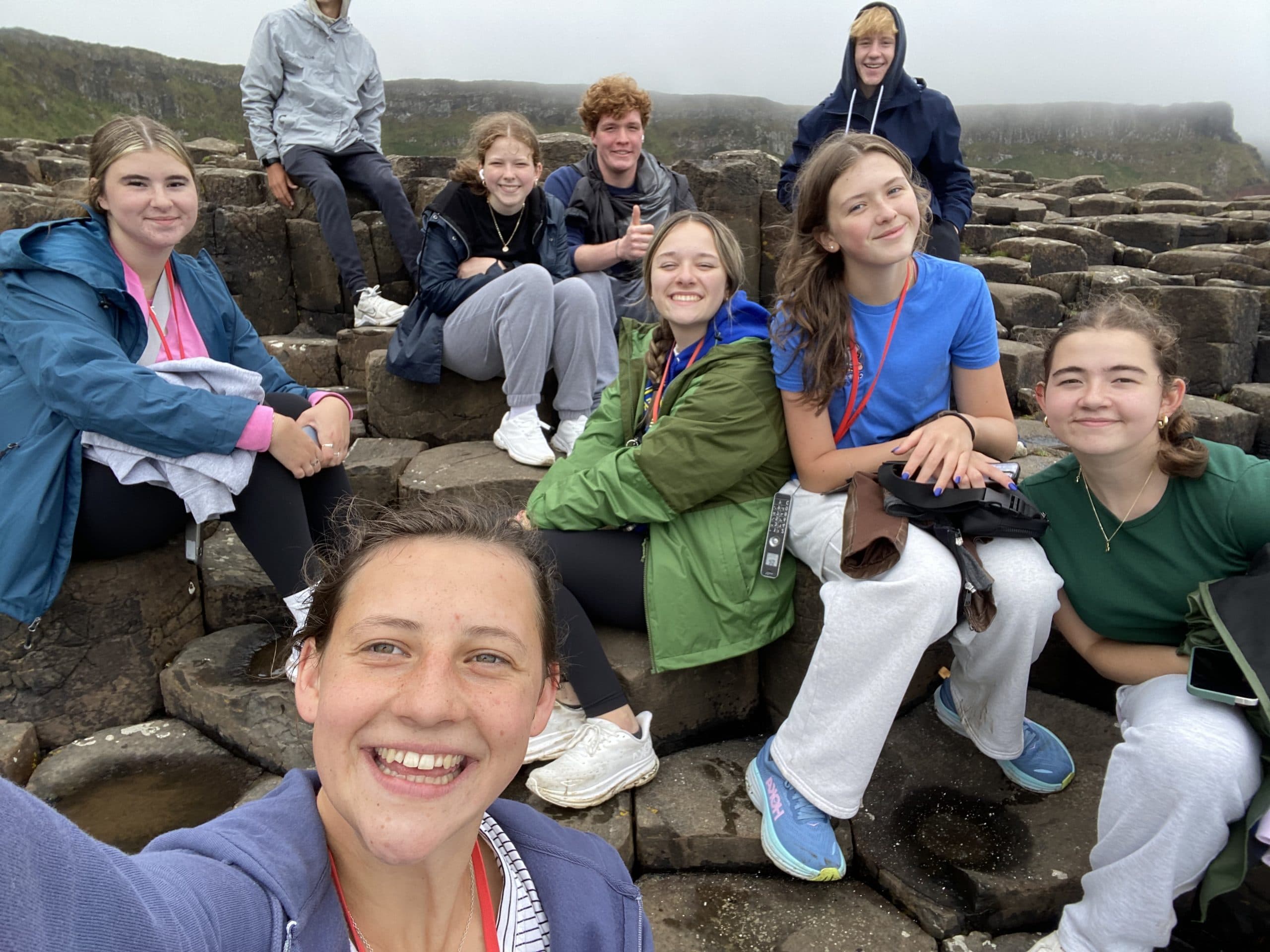 Irish Way students at the Giant's Causeway