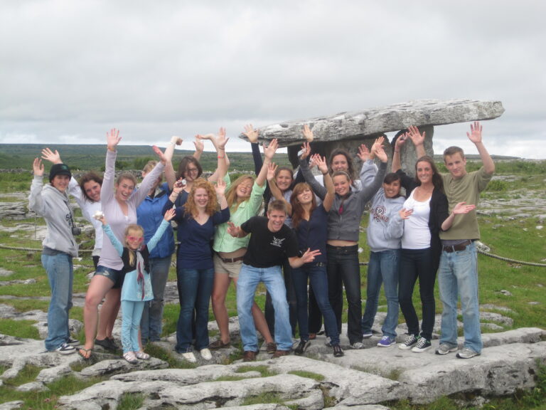 Poulnabrone Dolmen-Group Hands in the Air 2010